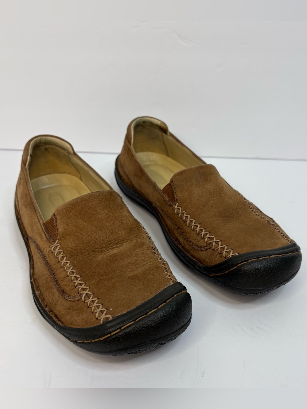 KEEN Leather Slip On Loafers Women’s 6.5 Brown Comfort Shoes